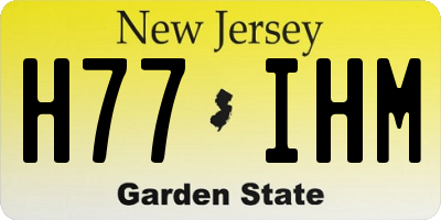 NJ license plate H77IHM