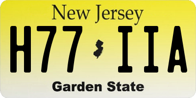 NJ license plate H77IIA