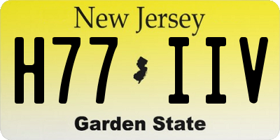 NJ license plate H77IIV