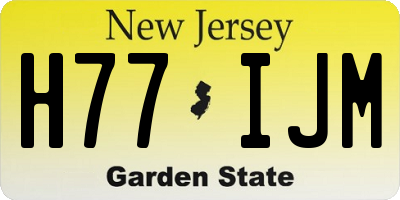 NJ license plate H77IJM