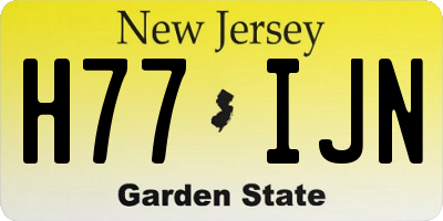 NJ license plate H77IJN