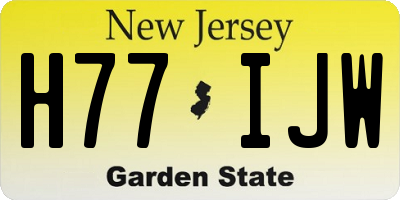 NJ license plate H77IJW