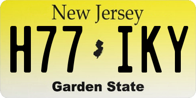 NJ license plate H77IKY