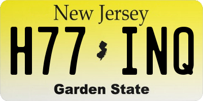 NJ license plate H77INQ