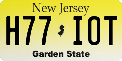 NJ license plate H77IOT