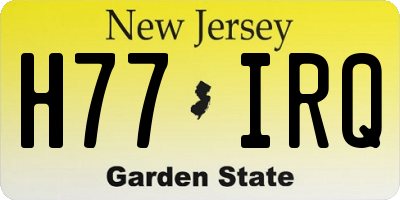 NJ license plate H77IRQ