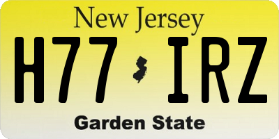 NJ license plate H77IRZ