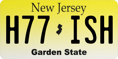 NJ license plate H77ISH