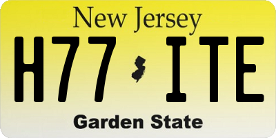 NJ license plate H77ITE