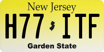 NJ license plate H77ITF
