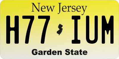 NJ license plate H77IUM