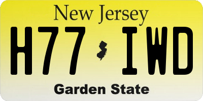 NJ license plate H77IWD