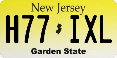 NJ license plate H77IXL