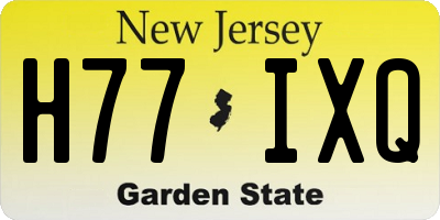 NJ license plate H77IXQ
