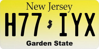 NJ license plate H77IYX