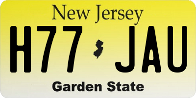 NJ license plate H77JAU