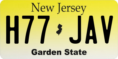 NJ license plate H77JAV