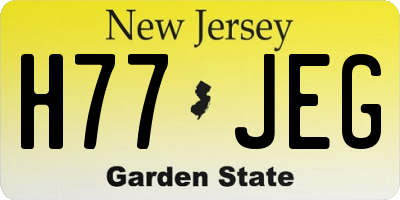 NJ license plate H77JEG