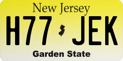 NJ license plate H77JEK