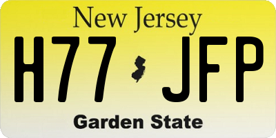 NJ license plate H77JFP