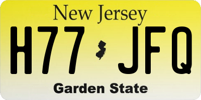 NJ license plate H77JFQ