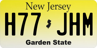 NJ license plate H77JHM