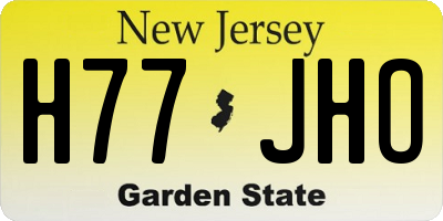 NJ license plate H77JHO