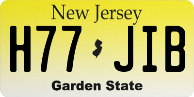 NJ license plate H77JIB