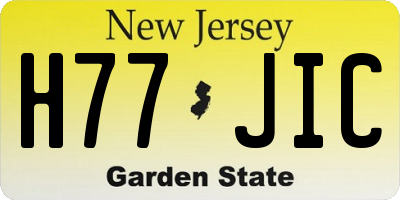 NJ license plate H77JIC