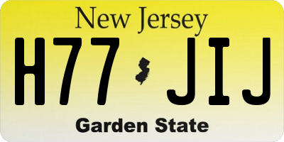 NJ license plate H77JIJ