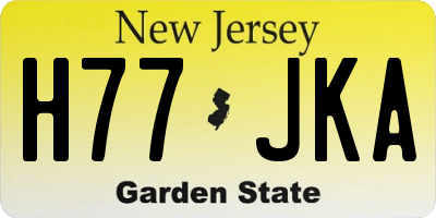 NJ license plate H77JKA