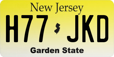 NJ license plate H77JKD