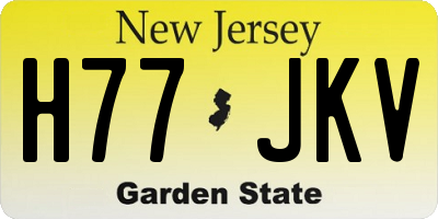 NJ license plate H77JKV