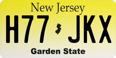 NJ license plate H77JKX