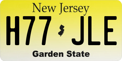 NJ license plate H77JLE