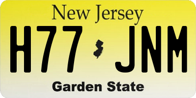 NJ license plate H77JNM
