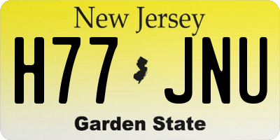 NJ license plate H77JNU