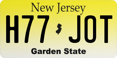 NJ license plate H77JOT
