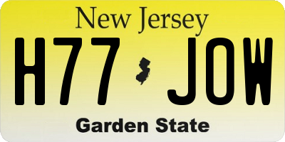 NJ license plate H77JOW