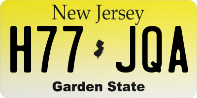 NJ license plate H77JQA