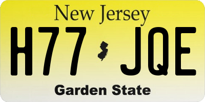 NJ license plate H77JQE