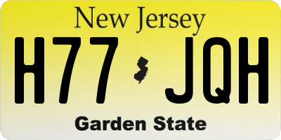 NJ license plate H77JQH