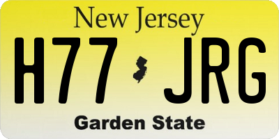 NJ license plate H77JRG