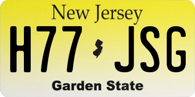 NJ license plate H77JSG