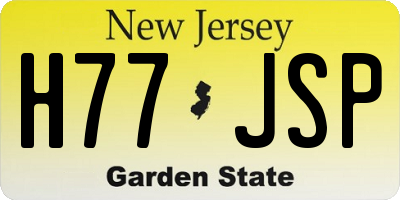 NJ license plate H77JSP