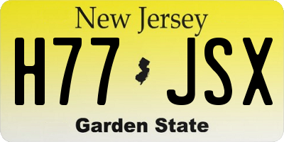 NJ license plate H77JSX