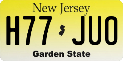 NJ license plate H77JUO