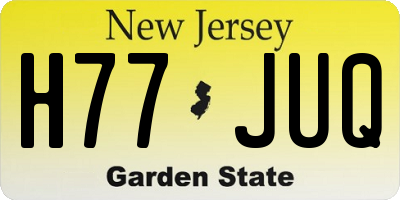 NJ license plate H77JUQ