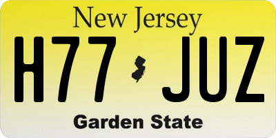 NJ license plate H77JUZ