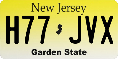 NJ license plate H77JVX